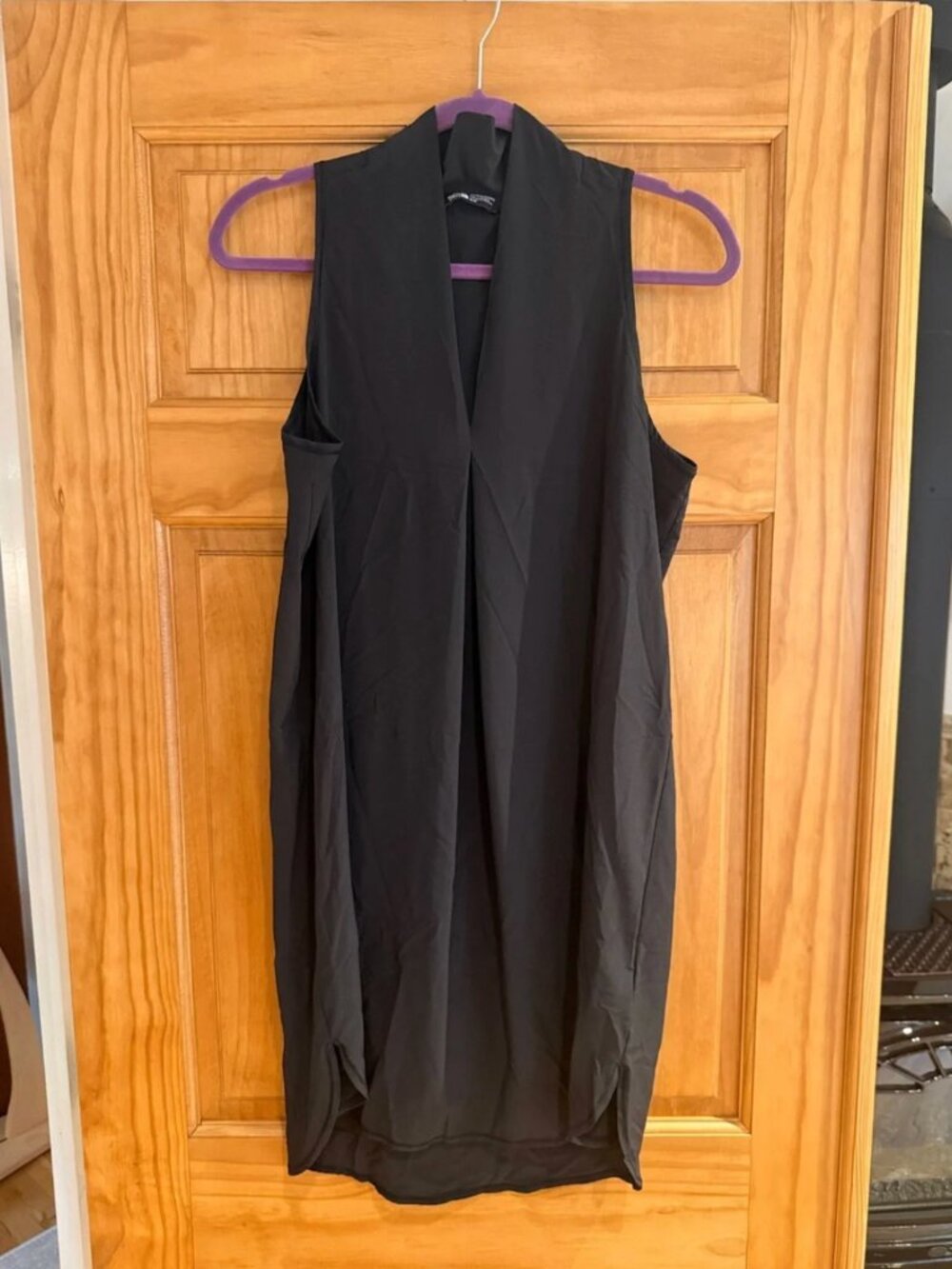 North Face Black Sleeveless Draped Mini Dress - Size L